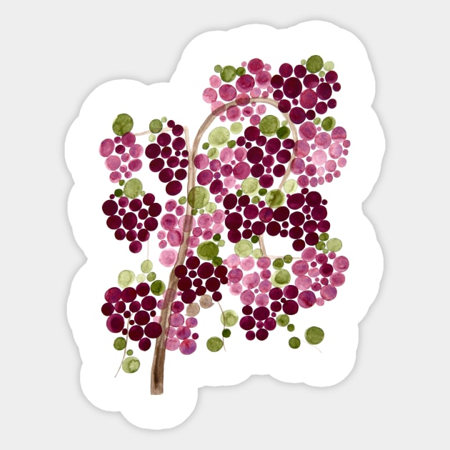 GRAPE VINE PLUM Sticker by onceuponapaper